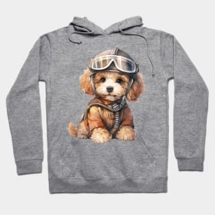 Poodle Dog in Helmet Hoodie